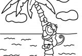 Coloriage Palmier Cocotier Coloriage Palmier Avec Singe Et Plage Jecolorie