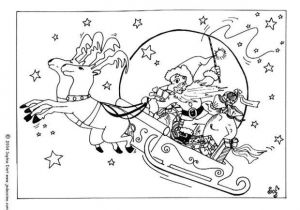 Coloriage Papa Noel Traineau Renne Coloriages Lire Et Apprendre Dessins Pour Les Enfants