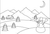 Coloriage Paysage Hiver Maternelle Coloriage Paysage Neige Les Beaux Dessins De Nature   Imprimer Et