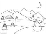 Coloriage Paysage Hiver Maternelle Coloriage Paysage Neige Les Beaux Dessins De Nature   Imprimer Et