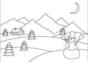 Coloriage Paysage Hiver Maternelle Coloriage Paysage Neige Les Beaux Dessins De Nature   Imprimer Et
