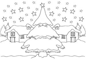 Coloriage Paysage Hiver Maternelle Coloriage Paysage Neige