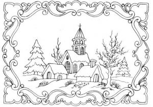 Coloriage Paysage Hiver Maternelle so Pretty Porselein Kerst Pinterest