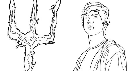 Coloriage Percy Jackson Coloriages Percy Et son Trident Fr Hellokids