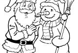 Coloriage Pere Noel Cadeaux Coloriage Pere Noel Et Bonhomme De Neige En 2020