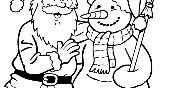 Coloriage Pere Noel Cadeaux Coloriage Pere Noel Et Bonhomme De Neige En 2020