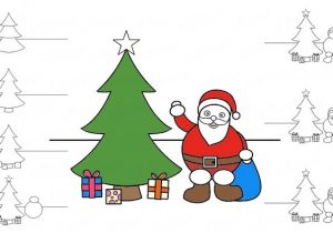 Coloriage Pere Noel Cadeaux Dessin De No L Facile   Reproduire