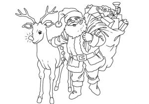 Coloriage Pere Noel Et Ses Rennes Coloriage  Dessiner Magique Pere Noel Maternelle