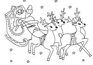 Coloriage Pere Noel Et Ses Rennes De Coloriage Noel Gratuit Dessin Coloriages Pere Noel A