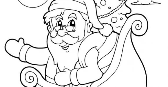 Coloriage Pere Noel Et son Traineau A Imprimer Coloriage D Une Belle Illustration Du P¨re No L Dans son Tra Neau