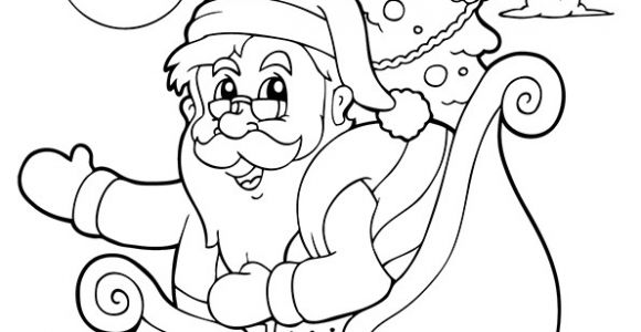 Coloriage Pere Noel Et son Traineau Coloriage D Une Belle Illustration Du P¨re No L Dans son