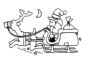 Coloriage Pere Noel Rennes Coloriage Pere Noel Avec Rennes Dessin