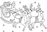 Coloriage Pere Noel Rennes Traineau Coloriage Du Traineau Du Père Noël Et Des Rennes Dans Le