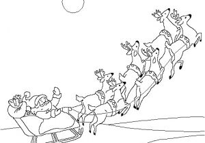 Coloriage Pere Noel Rennes Traineau Le Père Noël Dans son Traineau Magique Coloriages De