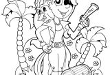 Coloriage Pirate Des Caraibes à Imprimer Gratuit Dessin   Colorier D Une Petite Fille Pirate Avec son Perroquet Et
