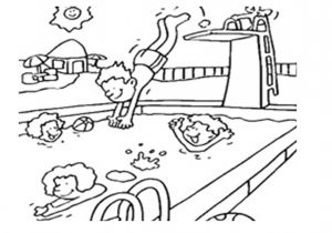 Coloriage Piscine Avec toboggan Coloriages D 39 Objets Piscine A La Piscine Dessin Deplim