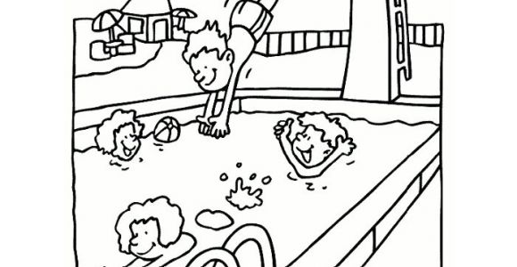 Coloriage Piscine Playmobil Coloriage   La Piscine A Imprimer Gratuit