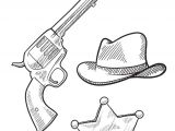 Coloriage Pistolet Nerf Coloriage Pistolet Etoile Et Chapeau De Cow Boy Sur Hugolescargot