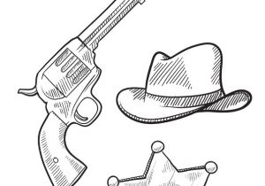 Coloriage Pistolet Nerf Coloriage Pistolet Etoile Et Chapeau De Cow Boy Sur Hugolescargot