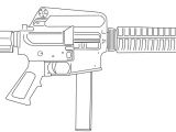 Coloriage Pistolet Police Colt 9mm Smg