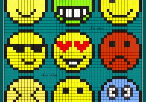 Coloriage Pixel Art A Imprimer Gratuit Emoticon Perler Bead Pattern Crochet Emoji Faces