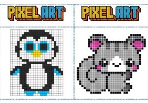 Coloriage Pixel Art Animaux Fichier Mod¨les Pixel Art Pour Les Temps D Autonomie