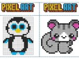 Coloriage Pixel Art Chat Fichier Mod¨les Pixel Art Pour Les Temps D Autonomie