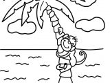 Coloriage Plage Palmier Coloriage Palmier Avec Singe Et Plage Dessin