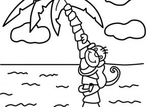 Coloriage Plage Palmier Coloriage Palmier Avec Singe Et Plage Dessin