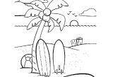 Coloriage Plage Palmier Coloriage Palmier Plage Surf Ballon Jecolorie