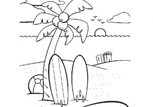 Coloriage Plage Palmier Coloriage Palmier Plage Surf Ballon Jecolorie