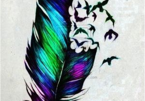 Coloriage Plume De Paon Watercolor Feather Tattoo Bing