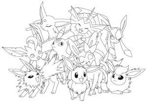 Coloriage Pokemon Famille Evoli Coloriage Evoli Et Ses évolutions