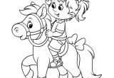 Coloriage Poney Et Cheval Une Petite Fille Sur Le Dos De son Poney Dessin à