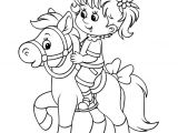 Coloriage Poney Et Cheval Une Petite Fille Sur Le Dos De son Poney Dessin à