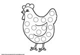 Coloriage Poule Et Poussins Coloriage   Gommettes La Poule Rami