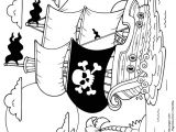 Coloriage Pour Enfant A Colorier Un Grand Navire De Pirate Qui Vient De Quitter Une Petite