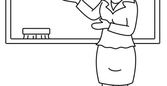 Coloriage Pour Maitresse D Ecole Dessin à Colorier D’une Maîtresse D’école toute souriante