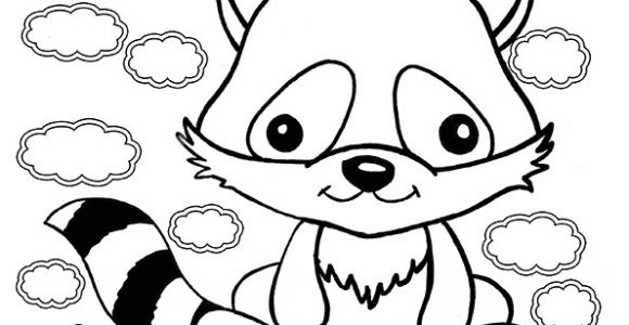 Coloriage Pour tout Petit Dessin   Colorier D Un Bébé Raton Laveur tout Mignon