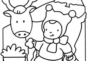 Coloriage Pour tout Petit Noel Coloriage Un Enfant Qui Donne   Manger   Un Cerf