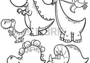 Coloriage Prehistoire Préhistoire Sc¨ne Avec Des Dinosaures 1 Illustration Vectorielle