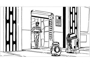 Coloriage R2d2 C3po Robots Star Wars R2d2 C3po Bb8 Movies Adult Coloring Pages