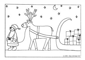 Coloriage Rennes Traineau Coloriage Le P¨re No L Et son Traineau