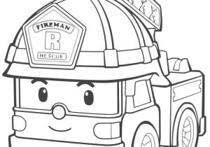 Coloriage Robocar Poli En Ligne Gratuit Dessin Camion De Pompier En Couleur