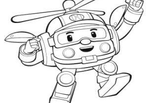 Coloriage Robocar Poli En Ligne Gratuit the Helicopter Robot Helly Coloring Page