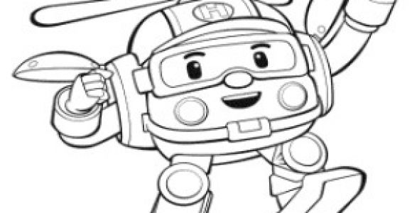 Coloriage Robocar Poli En Ligne Gratuit the Helicopter Robot Helly Coloring Page