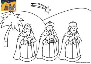 Coloriage Roi Mage Coloriage De No L Les Rois Mages Suivant L étoile Du Berger  