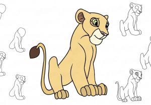 Coloriage Simba Et Nala Ment Dessiner Nala étape Par étape Avec Un Crayon Simple