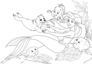 Coloriage Sirène Ariel A Imprimer Baby Ariel the Little Mermaid Coloring Pages