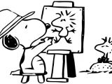 Coloriage Snoopy Gratuit Coloriage Snoopy Dessine Woodstock Dessin Gratuit   Imprimer